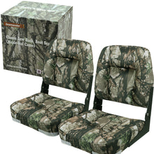 Load image into Gallery viewer, Seamander  Camouflage Low Back Fold Down Boat Seats (2 Seats)
