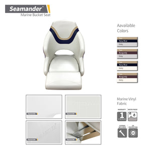 Seamander Captain Bucket Seat,Sport Flip Up Seats,Ivory,Gray 4 Colors Available