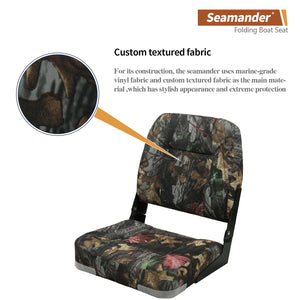 Seamander  Camouflage Low Back Fold Down Boat Seats (2 Seats)