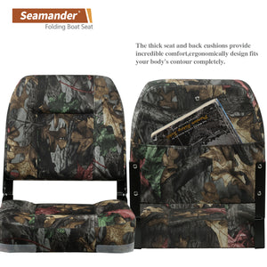 Seamander  Camouflage Low Back Fold Down Boat Seats (2 Seats)