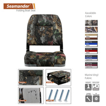 Load image into Gallery viewer, Seamander  Camouflage Low Back Fold Down Boat Seats (2 Seats)
