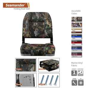 Seamander  Camouflage Low Back Fold Down Boat Seats (2 Seats)