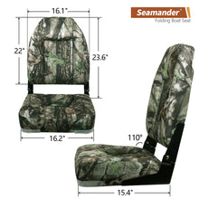 Load image into Gallery viewer, Seamander  Camouflage Heigh Back Fold Down Boat Seats (2 Seats)
