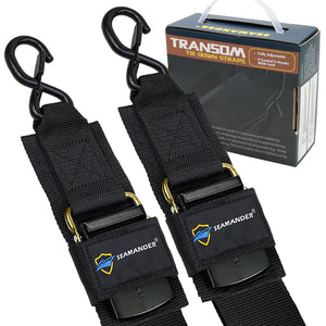 Seamander Marine Boat Trailer 2 inch Trailer Transom Tie-Down Straps, 1 Pair