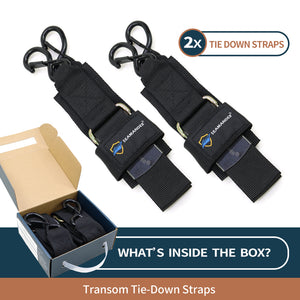 Seamander Marine Boat Trailer 2 inch Trailer Transom Tie-Down Straps, 1 Pair