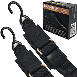 Seamander Marine Boat Trailer 2 inch Trailer Transom Tie-Down Straps, 1 Pair