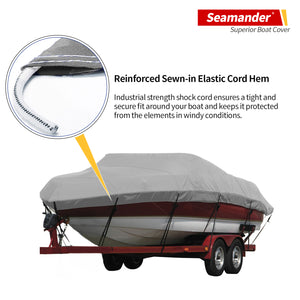 Seamander Elite Boat Cover,Universal Fit For Jon boat,Runabout Boat , V-Hull&Tri-Hull Fishing Ski Pro-Style Bass Boats,etc