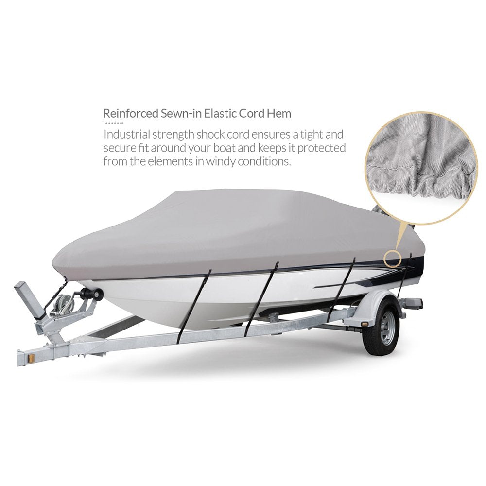 Seamander Trailerable Runabout Boat Cover Fit V-Hull Tri-Hull